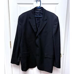 Banana Republic Wool Blazer, Black Suit Coat, 3 Button, Lined, Men's 36R